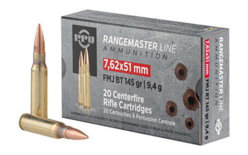 Ammunition Prvi Partizan RangeMaster 7.62x51mm PPU 7.62X51 145GR RM FMJBT 20/500